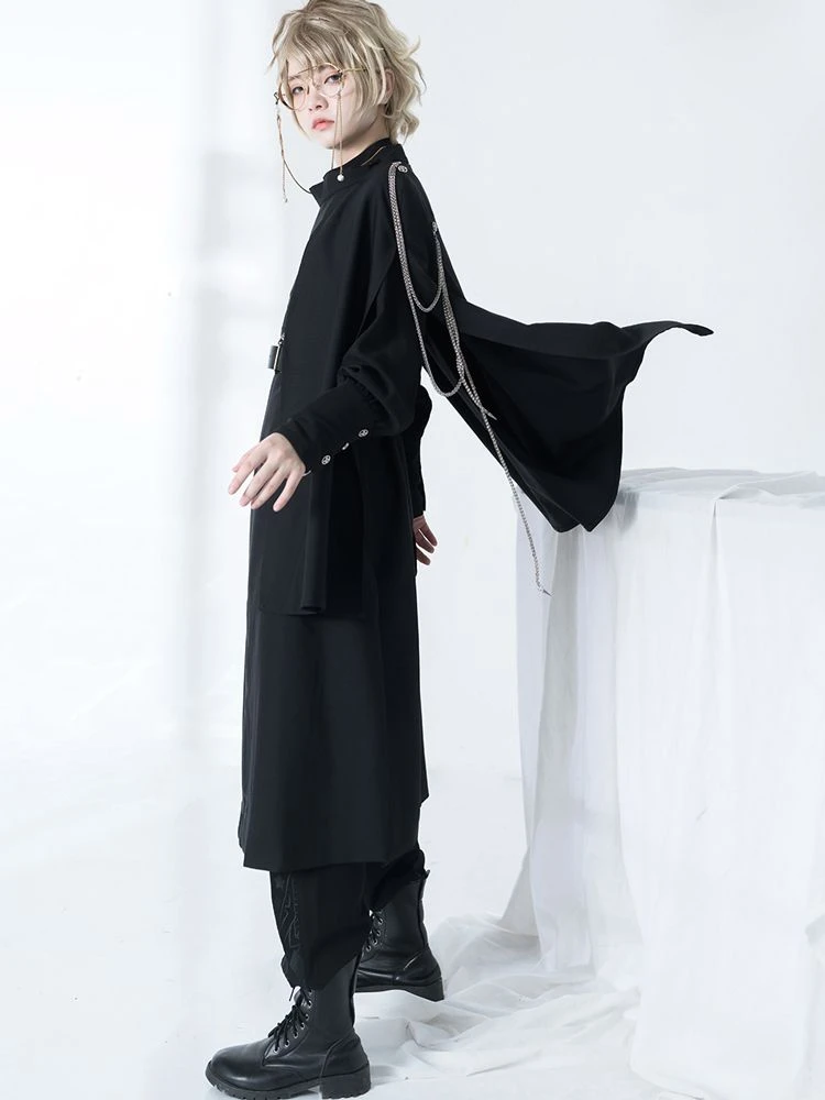 harajuku – vestes noires gothiques vintage pour femmes, manteaux y2k, esthétique, ample, fermeture éclair, streetwear grunge, sans manches, haut fendu harajuku – vestes noires gothiques vintage pour femmes, manteaux y2k, esthétique, ample, fermeture éclair, streetwear grunge, sans manches, haut fendu