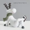 statue de renne de noël en résine artisanale, décoration de vacances festive pour la maison, le bureau, le meuble tv et le bureau, décoration de noël de renne
