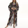 femmes taille cravate plage couvrir coupe ample kimono cardigan été protection uv léger pare soleil vêtements d'extérieur décontracté vêtements de plage