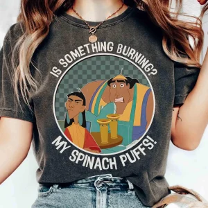 Vintage va quelque chose brûlante mes épinards Kronk et Kuzco T-shirt Disney le nouveau Groove T-shirt de l’empereur