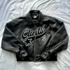 veste en cuir harajuku pour moto, surdimensionnée, hip hop, punk, gothique, simple, brodé, streetwear y2k, manteau rétro à fermeture éclair pour hommes, nouvelle collection