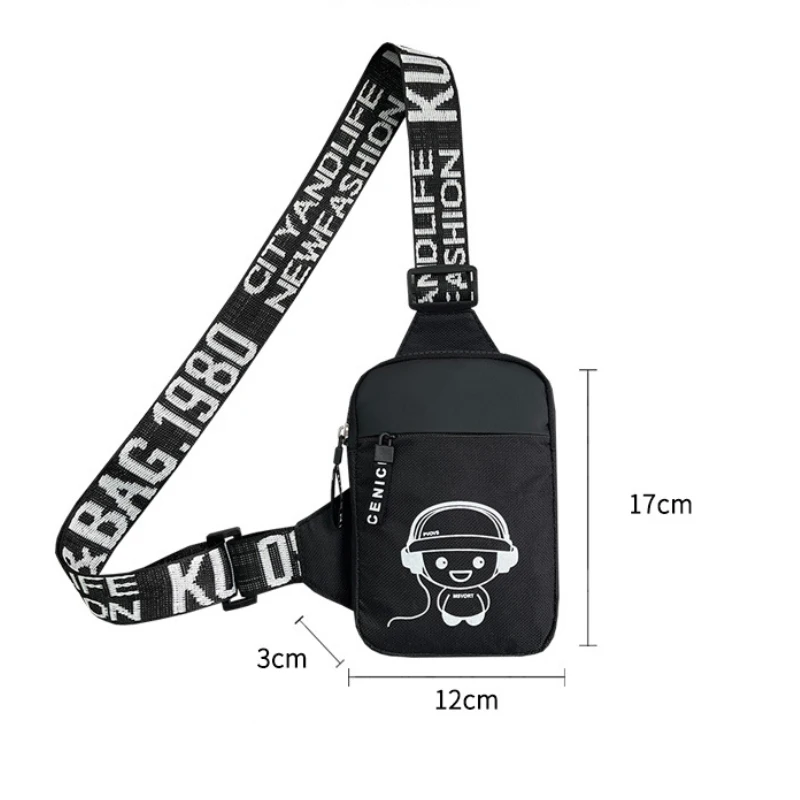sac à bandoulière de personnalité japonaise, sac à bandoulière de marque de mode, petit sac de poitrine imprimé créatif, sac léger pour téléphone portable sac à bandoulière de personnalité japonaise, sac à bandoulière de marque de mode, petit sac de poitrine imprimé créatif, sac léger pour téléphone portable