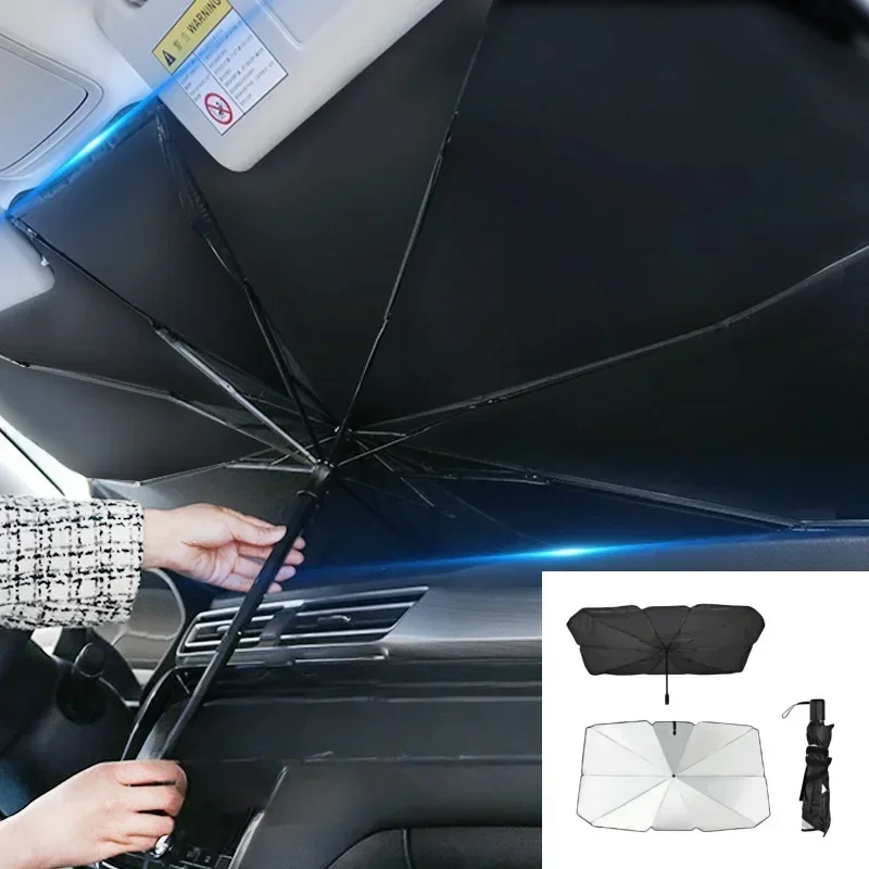 Pare-soleil de voiture pour ombrage automatique, pare-soleil de voiture, protection solaire, parasol d’été, intérieur, accessoires de protection de pare-brise Pare-soleil de voiture pour ombrage automatique, pare-soleil de voiture, protection solaire, parasol d’été, intérieur, accessoires de protection de pare-brise