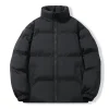 2025 nouveaux hommes col montant robe en coton simple couleur unie robe de pain ample chaud coton manteau manteau disponible en cinq couleurs