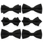 1 pièces nœuds papillon pour hommes mariage noeud papillon noir cravate réglable nœud papillon classique papillon cravate adulte Double cravate cadeau d&rsquo;affaires