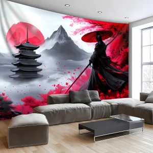 Grande tapisserie murale imprimée suspendue Tarot Hippie tapis muraux Style japonais décor mural japonais samouraï Ninja guerrier tapisserie Grande tapisserie murale imprimée suspendue Tarot Hippie tapis muraux Style japonais décor mural japonais samouraï Ninja guerrier tapisserie