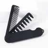 peigne à cheveux pliant 2 en 1, peigne à barbe, conception à double dent, manche et brosse en plastique abs durables, portable pour les voyages