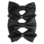 Cravates pour hommes couleur unie noeud papillon noir pour hommes Style britannique Double couche nœud papillon fête de mariage papillon cravate accessoires cadeaux