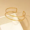 bracelet de bras à ouverture supérieure minimaliste vintage pour femmes, mode géométrique couleur or, bracelets circulaires, bijoux boho, cadeaux de fête
