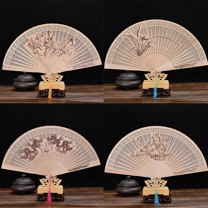 Éventail à main pliant en bois, en bambou chinois, pour femme, décoration de ixde mariage, cadeau artisanal décoratif Éventail à main pliant en bois, en bambou chinois, pour femme, décoration de ixde mariage, cadeau artisanal décoratif