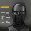 cagoule tactique en maille, masque airsoft paintball, protection complète du visage, capuche de style ninja, masque métallique en acier, design pliable