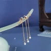 pince à cheveux tressée avec pompon pour filles, épingles à cheveux coréennes, pendentif du cuir chevelu, bâtons de cheveux hanfu, épingles à cheveux pour femmes, fourchette à cheveux chinoise