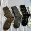 chaussettes fendues en coton peigné pour femmes, élégantes, rétro, mignonnes, motifs floraux, plantes, doux, deux doigts, japonais, harajuku, tabi sox