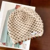 japonais printemps et été simple tissé à la main pull chapeau rue creux perle frangée style ethnique mode tricoté bonnet