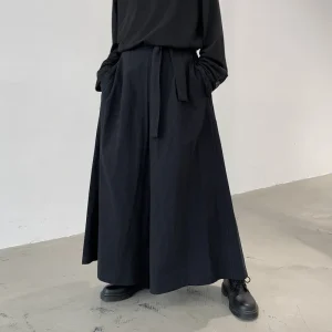 Hommes Hakama Harajuku Kimono samouraï pantalon hommes décontracté pantalons larges hommes Style chinois Hanfu Tang pantalon mâle Kendo uniformes