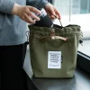 sac à déjeuner japonais coréen en toile de coton, sac à main à cordon de serrage, portable, isolé thermiquement, pique nique, stockage des aliments, boîte à bento, fourre tout