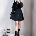 Robe Japonaise Kawaii en Dentelle avec Nministériels d pour Femme, Esthétique, Mode, Slim, Harajuku, Streetwear, Grunge, Doux, Chic, Éducatif, Y2k
