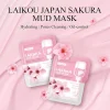 masque de boue sakura japonais, nettoyage en profondeur, élimine les points noirs, contrôle de l'huile, masque en argile, paquets hydratants et rafraîchissants, soins pour la peau du visage
