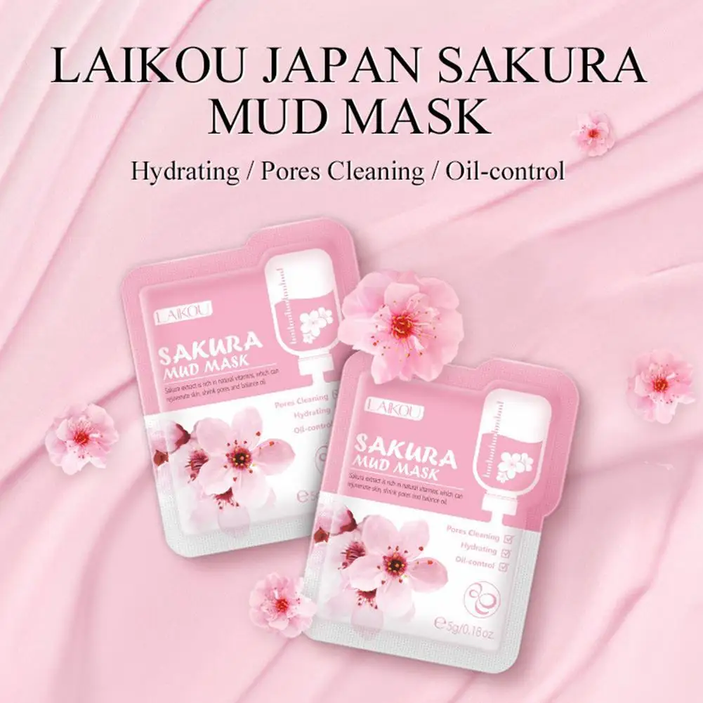 masque de boue sakura japonais, nettoyage en profondeur, élimine les points noirs, contrôle de l'huile, masque en argile, paquets hydratants et rafraîchissants, soins pour la peau du visage masque de boue sakura japonais, nettoyage en profondeur, élimine les points noirs, contrôle de l'huile, masque en argile, paquets hydratants et rafraîchissants, soins pour la peau du visage