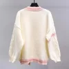 veste pull à nœud japonais pour femme, pull tricoté, design ample et tendance, automne et hiver, nouveau