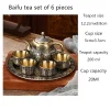 service à thé en bronze de style européen, 6 pièces, théière en métal rétro, service à thé en alliage, verre à vin avec plateau, boîte cadeau d'anniversaire