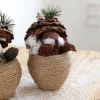 corde de chanvre écureuil en bois faite à la main, artisanat, ornements de bureau, décoration rustique de noël, cadeau de vacances créatif
