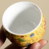 tasses à thé en céramique japonaise, tasse à thé kungfu chinoise, service à thé personnel rétro, tasses de lotus en émail, articles ménagers, boîte cadeau fournie