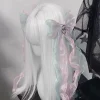 pince à cheveux style dentelle originale, double queue de cheval, accessoire japonais otaku, sous culture, conception de couleur d'eau, casque pour accès à la mode