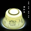 grande tasse de théière en céramique gaiwan de porcelaine d'os de 300ml avec soucoupe bol à thé peint à la main tureens ensemble de cérémonie de kung fu chinois