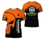 T-shirt Kawasaki, T-shirt imprimé, séchage rapide, absorbant la transpiration, vêtements de moto amples et confortables à la mode