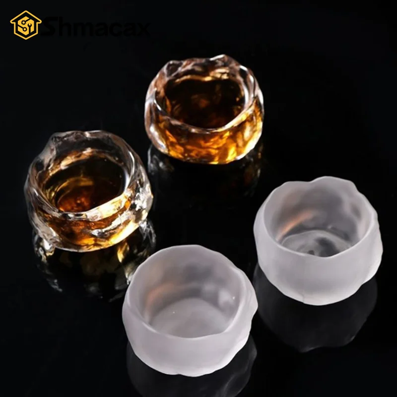 tasse en verre de style japonais, transparent/glacé, standard, vin blanc, kongfu, 2 styles, 1 pièce tasse en verre de style japonais, transparent/glacé, standard, vin blanc, kongfu, 2 styles, 1 pièce