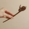 nouveau bâton de cheveux en bois style chinois épingle à cheveux mignon lapin chat pinces à cheveux baguettes hanfu chapeaux femmes accessoires de cheveux