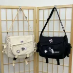 Sac messager sacs à main japonais école coréenne unique épaule fille étudiant Hong Kong Style rétro grande capacité postier femmes Sac messager sacs à main japonais école coréenne unique épaule fille étudiant Hong Kong Style rétro grande capacité postier femmes
