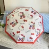 dessin animé sanrio hello kittys parapluie entièrement automatique mignon anime double usage plier double protection uv parasol jouet fille cadeau