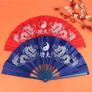 Éventail pliant en plastique Dragon Kung Fu chinois et japonais, grande main d’environ 34x63cm, 1 pièce Éventail pliant en plastique Dragon Kung Fu chinois et japonais, grande main d’environ 34x63cm, 1 pièce