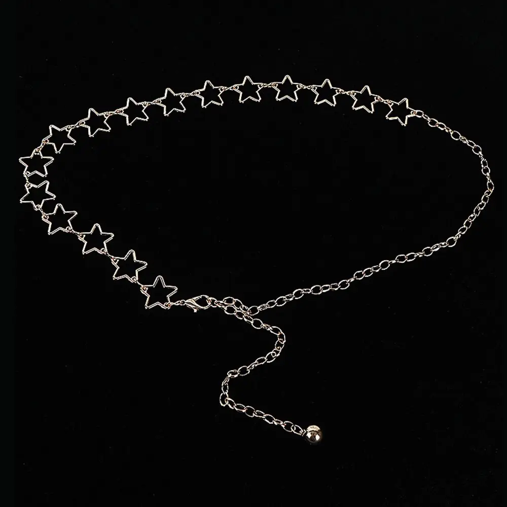 chaîne de taille étoile de style japonais, punk, chaîne en or y2k, ceinture de luxe réglable pour femmes chaîne de taille étoile de style japonais, punk, chaîne en or y2k, ceinture de luxe réglable pour femmes