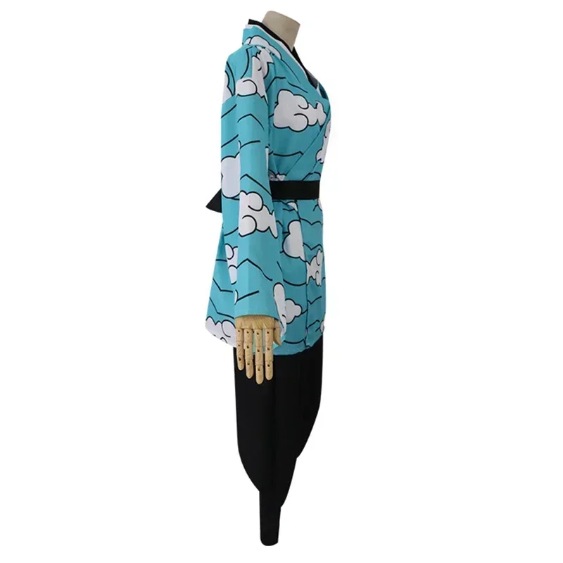 halloween kamado tanjirou urokodaki sakoncosplay kostuum hemelsblauwe wolk uniforme kimono vrouwen mannen halloween kostuum pruik halloween kamado tanjirou urokodaki sakoncosplay kostuum hemelsblauwe wolk uniforme kimono vrouwen mannen halloween kostuum pruik