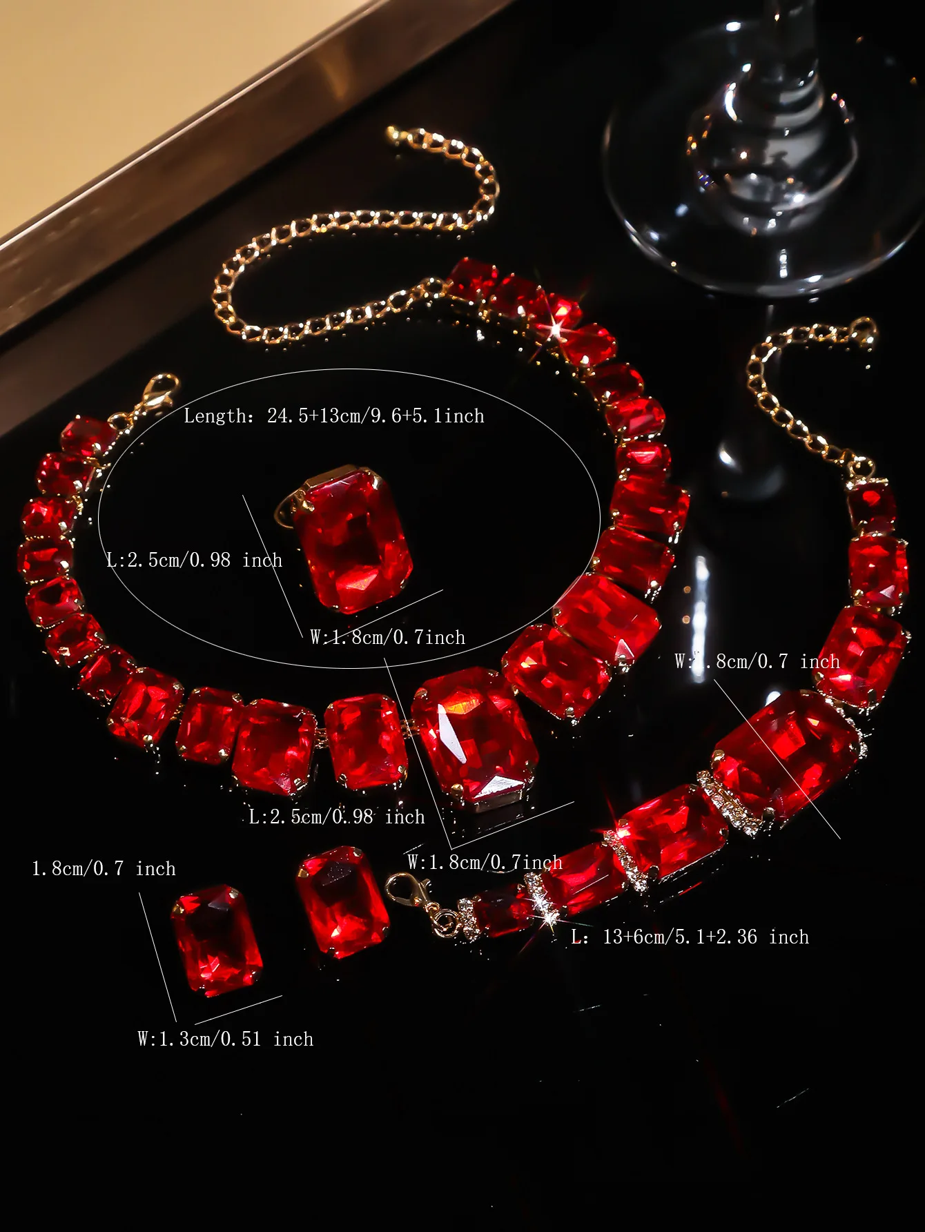 ensemble de bijoux carrés en cristal, breloque européenne et américaine, géométrie exquise, strass, chaîne de clavicule, collier, bracelet, bijoux ensemble de bijoux carrés en cristal, breloque européenne et américaine, géométrie exquise, strass, chaîne de clavicule, collier, bracelet, bijoux