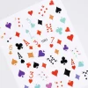 japonais intéressant adhésif décalcomanies bricolage décoration d'ongle manucure poker nail art autocollant cartes à jouer conception