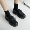 rimocy chaussures oxford à plateforme en cuir verni pour femmes, appartements à lacets décontractés, chaussures épaisses noires, printemps, 2025