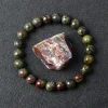 bracelets élastiques en pierre de sang de dragon naturel pour femmes et hommes, breloque en perles de jaspe de dinosaure, bijoux de guérison, yoga, méditation, cadeau