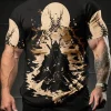 harajuku samouraï t shirt pour hommes 2025 nouvelle mode décontracté hommes t shirt à manches courtes été anime japonais 3d imprimé y2k hauts
