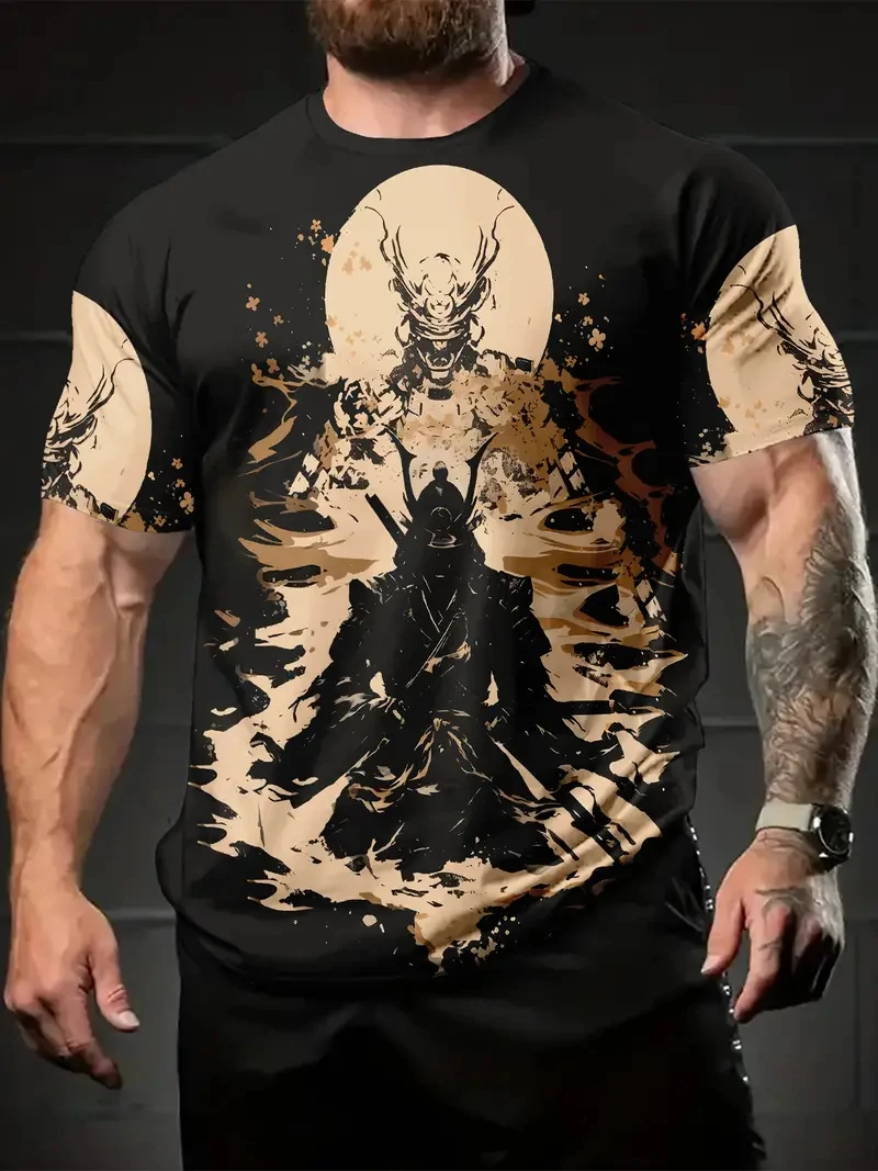 harajuku samouraï t shirt pour hommes 2025 nouvelle mode décontracté hommes t shirt à manches courtes été anime japonais 3d imprimé y2k hauts harajuku samouraï t shirt pour hommes 2025 nouvelle mode décontracté hommes t shirt à manches courtes été anime japonais 3d imprimé y2k hauts