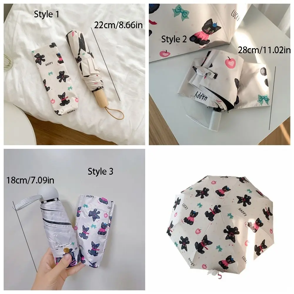parapluie pliant à motif de chat de dessin animé, pare soleil léger automatique/manuel, mignon, coupe vent, portable, pour voyage parapluie pliant à motif de chat de dessin animé, pare soleil léger automatique/manuel, mignon, coupe vent, portable, pour voyage