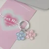 porte clés simulé sakura fleur de cerisier gelée sakura pendentif porte clés romantique translucide fleur poupée pendentif