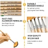 5 pièces pinceaux en éventail pinceau en éventail pour peinture manche en bois pinceaux peinture avec brosses à cheveux en nylon ensemble brosse en éventail pour acry