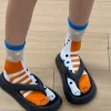 nouveau style filles mignon drôle bout fendu mi tube chaussettes abstrait laid anguille aquarium couple chaussettes personnalité chaussettes à la mode
