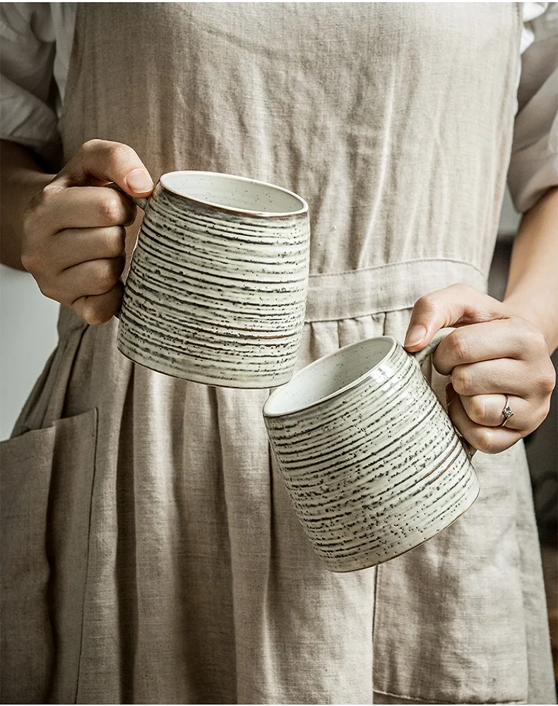 tasses japonaises à fil irrégulier, tasse à eau en céramique, grande capacité, tasses à café vintage tasses japonaises à fil irrégulier, tasse à eau en céramique, grande capacité, tasses à café vintage