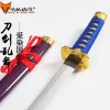 aizen kunitoshi katana wakizashi tanto – épée peinte en bois massif, lame adaptée à l'entraînement, accessoires d'armes de cosplay non tranchants, 53cm
