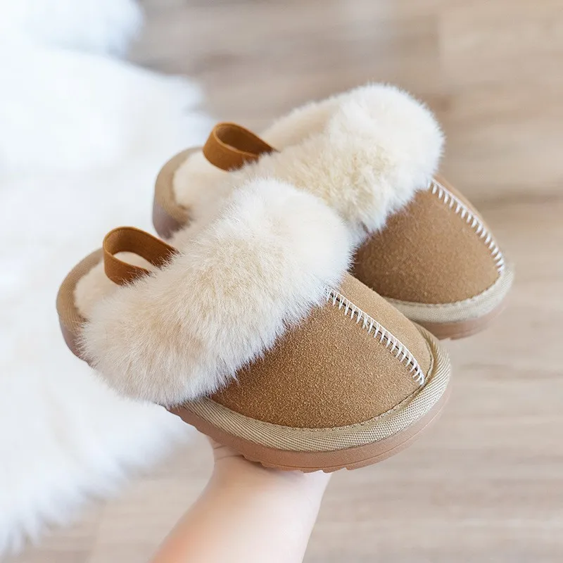 Pantoufles en laine japonaises simples pour garçons et filles, chaussures décontractées à la mode pour enfants, pour intérieur et extérieur, assorties avec tout, 2022 Pantoufles en laine japonaises simples pour garçons et filles, chaussures décontractées à la mode pour enfants, pour intérieur et extérieur, assorties avec tout, 2022